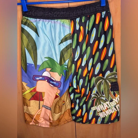 Youth swim trunks, Size boys large, Phineas & Ferb, Disney - Picture 2 of 4